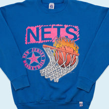 Lade das Bild in den Galerie-Viewer, Logo 7 Sweatshirt New Jersey Nets Made in the USA 90er, blau, M/L
