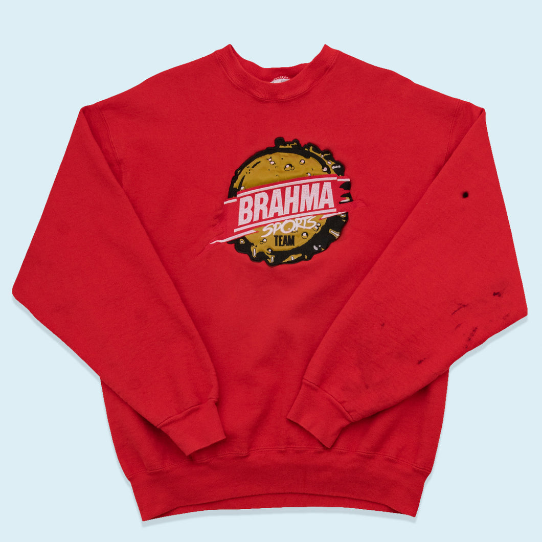 Fruit of the Loom Supercotton Sweatshirt Brahma Sports Team 90er Heavyweight Made in the USA, rot, L