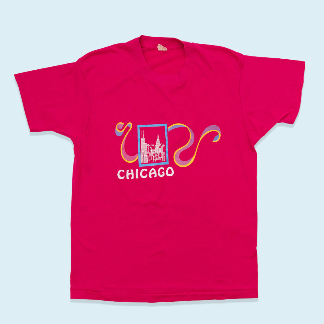 Screen Stars T-Shirt Chicago 80er Made in the USA Single Stitch, pink, M/L