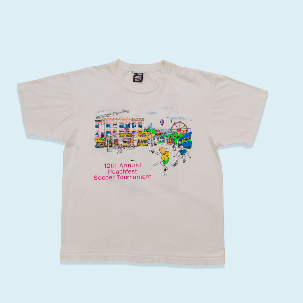 Best T-Shirt Soccer Tournament 1993 Single Stitch Made in the USA, weiß, L