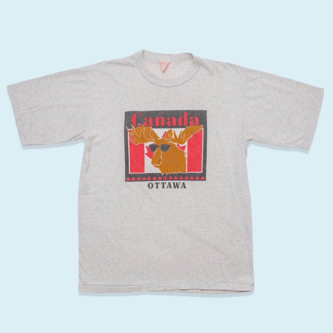 T-Shirt Canada Ottawa 90er Single Stitch, grau, XL