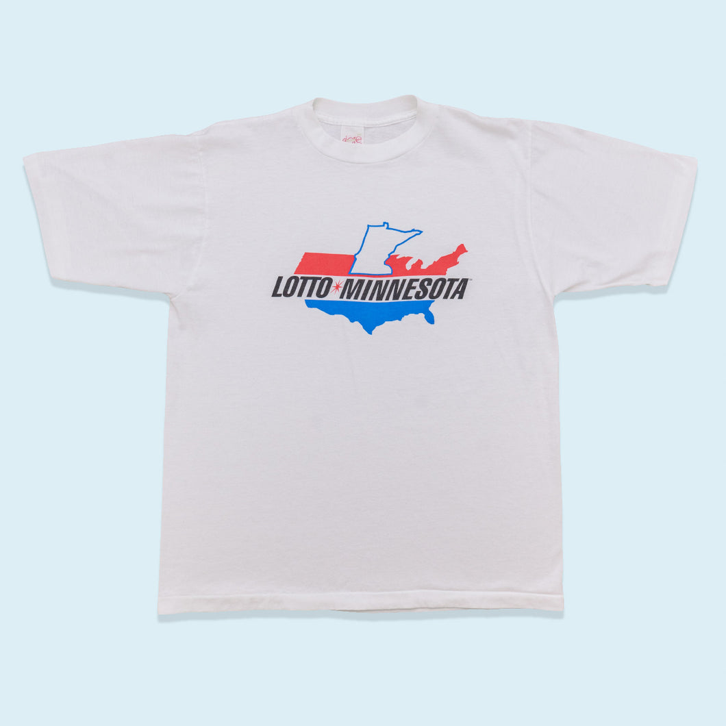 Alore T-Shirt Lotto Minnesota 90er Made in the USA Single Stitch, weiß, XL