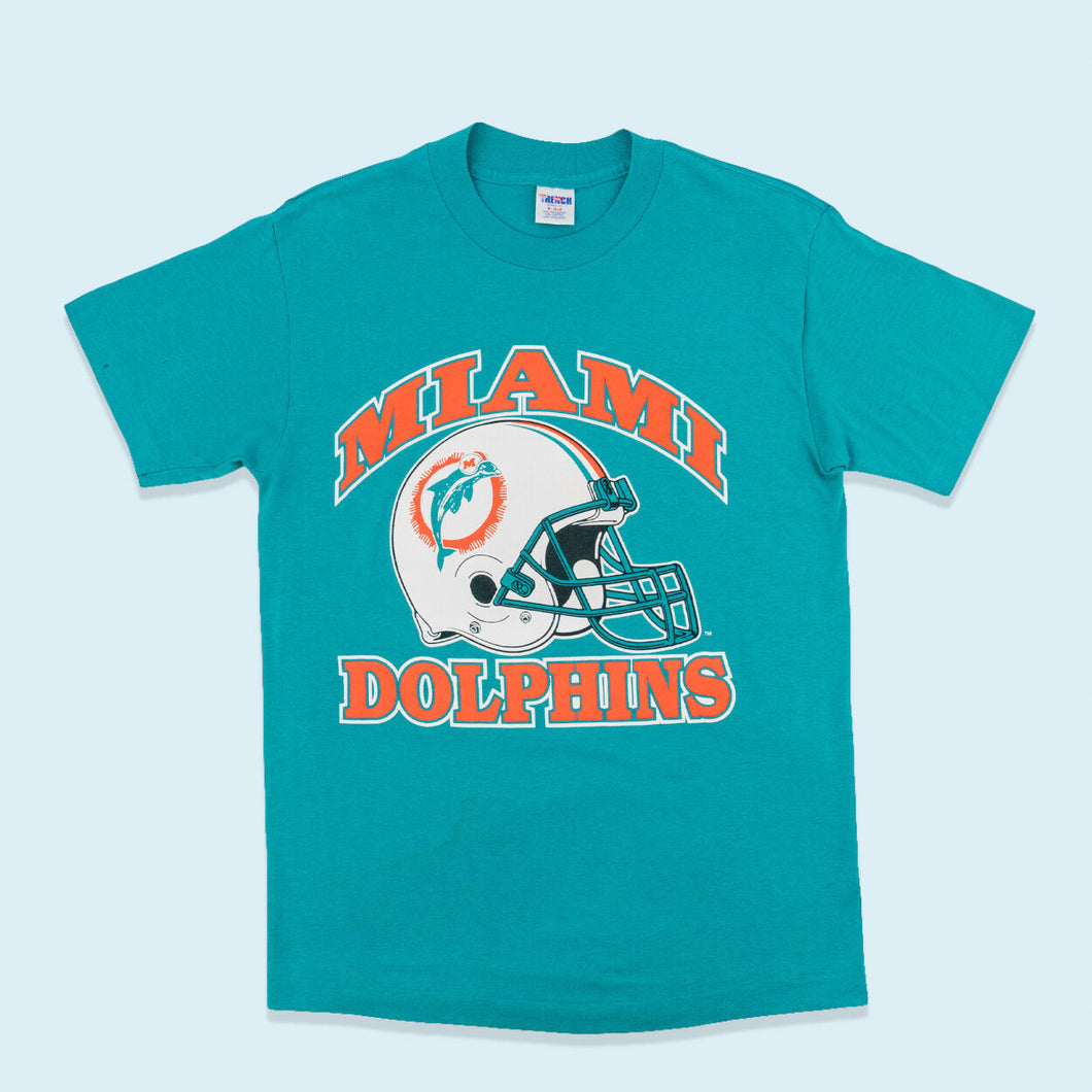 Trench T-Shirt Miami Dolphins 80er Single Stitch Made in the USA, blau, M schmal