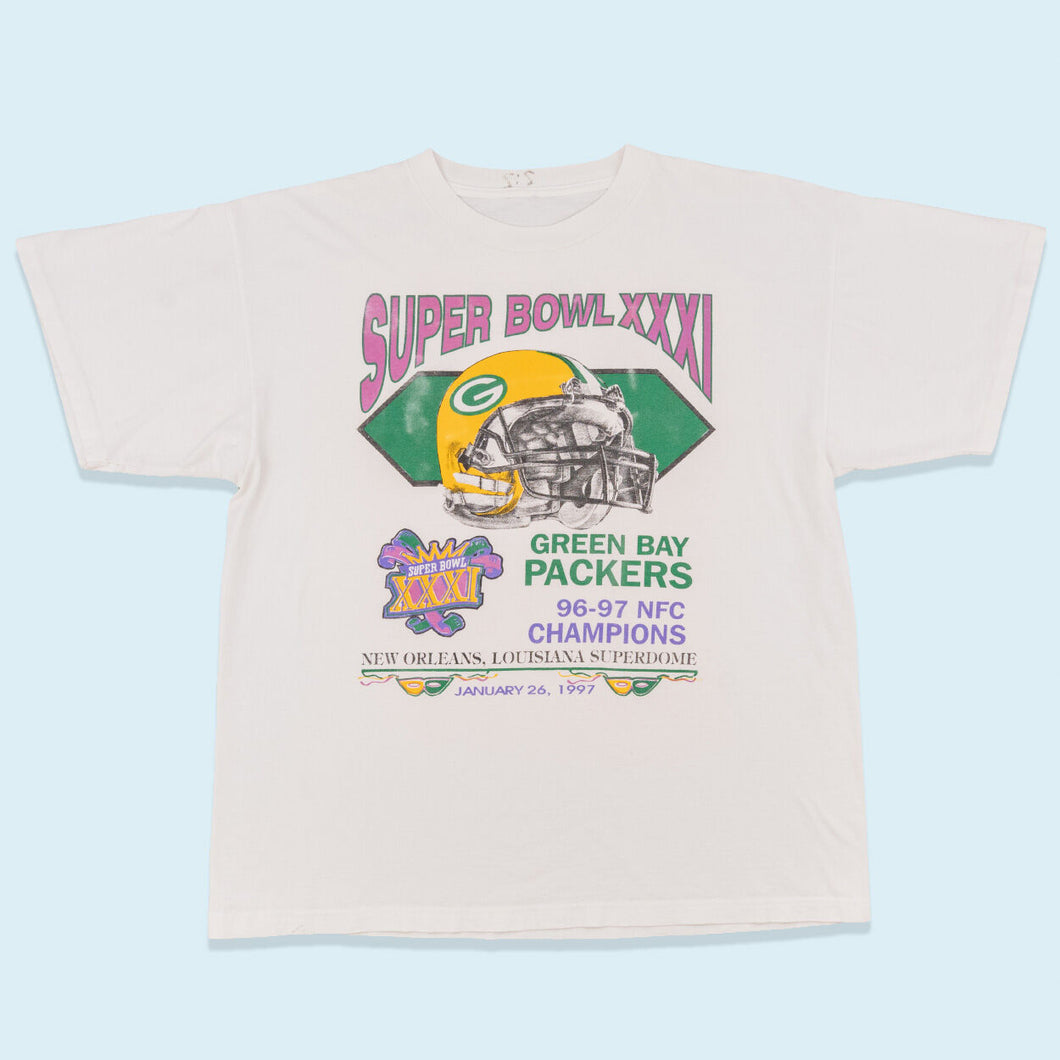 T-Shirt Greenbay Packers Super Bowl 1997 New Orleans, weiß, XL/XXL