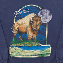 Lade das Bild in den Galerie-Viewer, Jerzees Sweatshirt &quot;Animal Graphic&quot; 90er Made in the USA, blau, L
