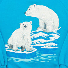 Lade das Bild in den Galerie-Viewer, Jerzees Sweatshirt &quot;Eisbär&quot; 1989 Made in the USA, blau, M/L
