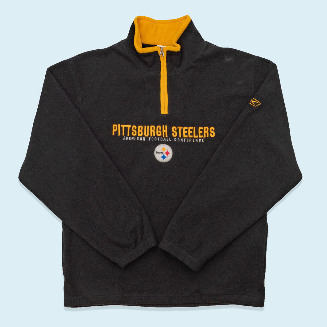 Reebok Quarter Zip Fleece Pittsburgh Steelers NFL, schwarz, M/L