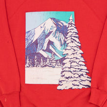 Lade das Bild in den Galerie-Viewer, Screen Stars Sweatshirt &quot;Winterlandschaft&quot; 80er Made in the USA, rot, M/L

