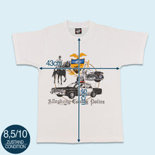 Lade das Bild in den Galerie-Viewer, Screen Stars T-Shirt &quot;Allegheny County Police&quot; 1991 single stitch Made in the USA, weiß, S/M schmal
