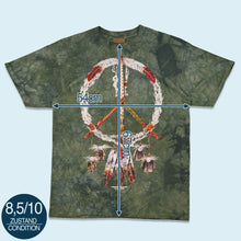 Lade das Bild in den Galerie-Viewer, The Mountain T-Shirt &quot;Native American&quot; 1996 single stitch Made in the USA, grün/batik, L/XL
