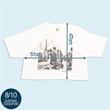 Lade das Bild in den Galerie-Viewer, Fruit of the Loom T-Shirt "Robert Doisneau Fotofolio Editions cropped" 90er Made in the USA single stitch, weiß, M/L breit
