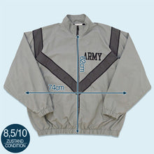 Lade das Bild in den Galerie-Viewer, Trainingsjacke Army &quot;Streifen reflektiert&quot; 90er, grau, XL breit
