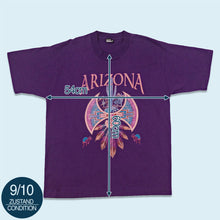 Lade das Bild in den Galerie-Viewer, Best T-Shirt &quot;Arizona&quot; 90er single stitch Made in the USA, lila + Print glitzert, L
