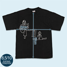 Lade das Bild in den Galerie-Viewer, M-Line T-Shirt &quot;Zeichnung&quot; 90er/00er, schwarz, L
