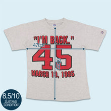 Lade das Bild in den Galerie-Viewer, Logo 7 T-Shirt &quot;MJ I`m Back 45&quot; 1995 Made in the USA, grau, S/M
