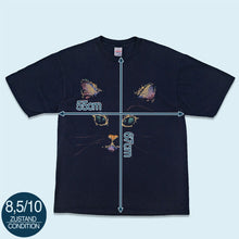 Lade das Bild in den Galerie-Viewer, Jerzees T-Shirt &quot;Cat&quot; 90er Made in Scotland, blau, XL
