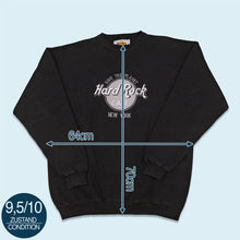 Lade das Bild in den Galerie-Viewer, Hard Rock Cafe Sweatshirt &quot;New York&quot; 90er Made in the USA, schwarz, XL/XXL

