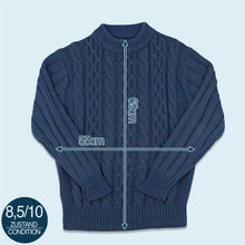 Lade das Bild in den Galerie-Viewer, Strickpullover &quot;fisherman&quot; 90er, blau, L/XL
