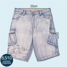 Lade das Bild in den Galerie-Viewer, Pelle Pelle Shorts 2000er Y2K, blau, 42
