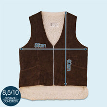 Lade das Bild in den Galerie-Viewer, Cordweste &quot;sherpa lined&quot; 90er/00er, braun, L
