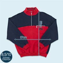 Lade das Bild in den Galerie-Viewer, Hi-Tec Quarter Zip 90er, rot/blau, L
