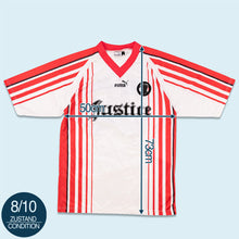 Lade das Bild in den Galerie-Viewer, Puma Trikot &quot;Justice Band&quot; 90er Made in Romania, weiß/rot, M
