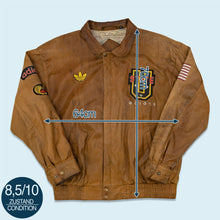 Lade das Bild in den Galerie-Viewer, Adidas Jacke &quot;echtes Leder&quot; 80er/90er Made in Korea, braun, L/XL
