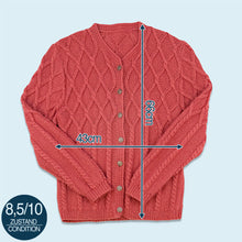 Lade das Bild in den Galerie-Viewer, Cardigan &quot;hand made&quot; 90er, pink/rot, M Damen
