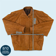Lade das Bild in den Galerie-Viewer, Lederjacke 80er mit Schulterpolster, braun, M/L Damen
