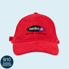 Lade das Bild in den Galerie-Viewer, Medico Mütze &quot;active clothing&quot; cord 90er/00er, rot, Einheitsgröße
