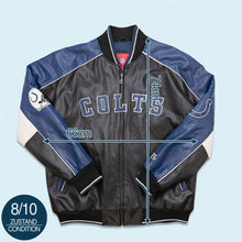 Lade das Bild in den Galerie-Viewer, NFL Jacke &quot;Indianapolis Colts&quot; Kunstleder, schwarz/blau, L/XL
