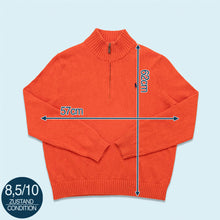 Lade das Bild in den Galerie-Viewer, Polo Ralph Lauren Quarter Zip Strickpullover, orange, L
