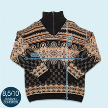 Lade das Bild in den Galerie-Viewer, Aquilla Quarter Zip Strickpullover Made in Italy, braun, XL/XXL schmal
