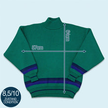 Lade das Bild in den Galerie-Viewer, Strickpullover 90er Made in France, grün/blau, L/XL
