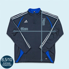 Lade das Bild in den Galerie-Viewer, Adidas Quarter Zip/ Aufwärmsweatshirt "Coach" 2006, blau, XXL
