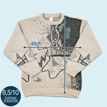 Lade das Bild in den Galerie-Viewer, Strickpullover 90er, grau, M
