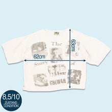 Lade das Bild in den Galerie-Viewer, Chewan T-Shirt "insideout" 90er, weiß/beige, M sehr breit/ XL cropped
