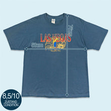 Lade das Bild in den Galerie-Viewer, Gildan Ultra Cotton T-Shirt "Las Vegas" 00er, grau/blau, XL
