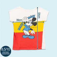Lade das Bild in den Galerie-Viewer, T-Shirt "Micky Maus Baby Tee" 80er, weiß/gelb/rot, XS Damen
