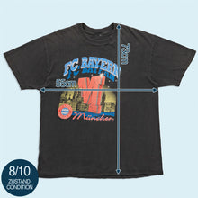 Lade das Bild in den Galerie-Viewer, T-Shirt "FC Bayern München" 90er, schwarz, M/L
