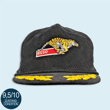 Lade das Bild in den Galerie-Viewer, King Cap Mütze "Esso Cord" 70er/80er, schwarz, S/M
