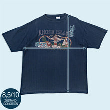 Lade das Bild in den Galerie-Viewer, Cal Cru T-Shirt dick "Rhode Island" 90er Made in the USA single stitch, blau, XL
