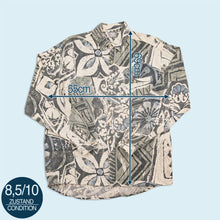Lade das Bild in den Galerie-Viewer, Only You Hemd "crazy Pattern" 90er, grau, M/L
