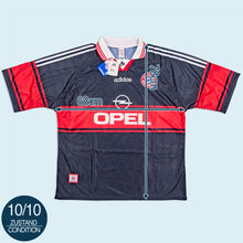 Lade das Bild in den Galerie-Viewer, Adidas Trikot "FC Bayern München Bixente Lizarazu" Deadstock 1997-99 Made in England, schwarz/rot, XXL
