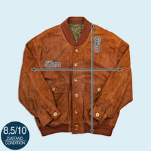 Lade das Bild in den Galerie-Viewer, New Fast Bomberjacke "echtes Leder" 90er, braun, M/L
