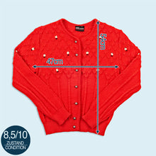 Lade das Bild in den Galerie-Viewer, Sigi Scheiber Strickjacke "trachten" 80er Made in Tyrol, rot, XS/S
