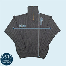 Lade das Bild in den Galerie-Viewer, Quarter Zip Strickpullover "50% Merinowolle 50% Polyacryl" 2002, grau, L/XL
