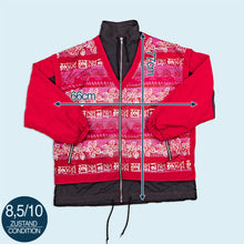 Lade das Bild in den Galerie-Viewer, Trainingsjacke "crazy pattern" 90er, rot, XXL
