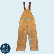 Lade das Bild in den Galerie-Viewer, Carhartt Latzhose - double knee carpenter gefüttert - 90er Made in the USA, braun, 34/28
