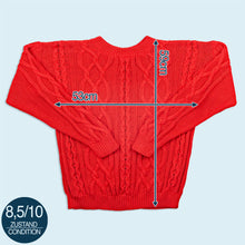 Lade das Bild in den Galerie-Viewer, Strickpullover - fisherman knit - 90er, rot, M/L
